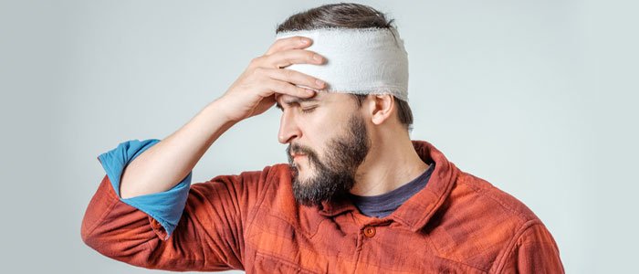man with concussion