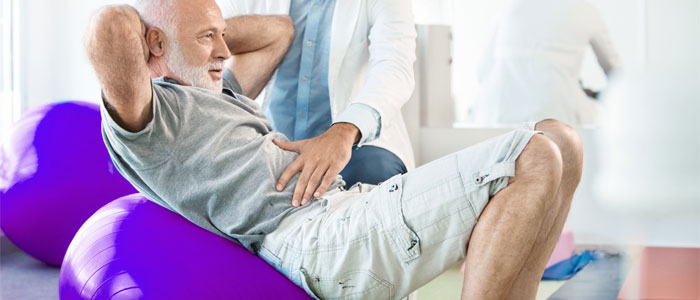 man undergoing physiotherapy